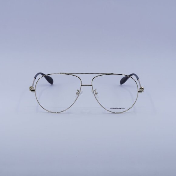 Alexander McQueen AM0260O 001 Eyeglasses Gold 61mm Aviator Frame - Picture 3 of 10